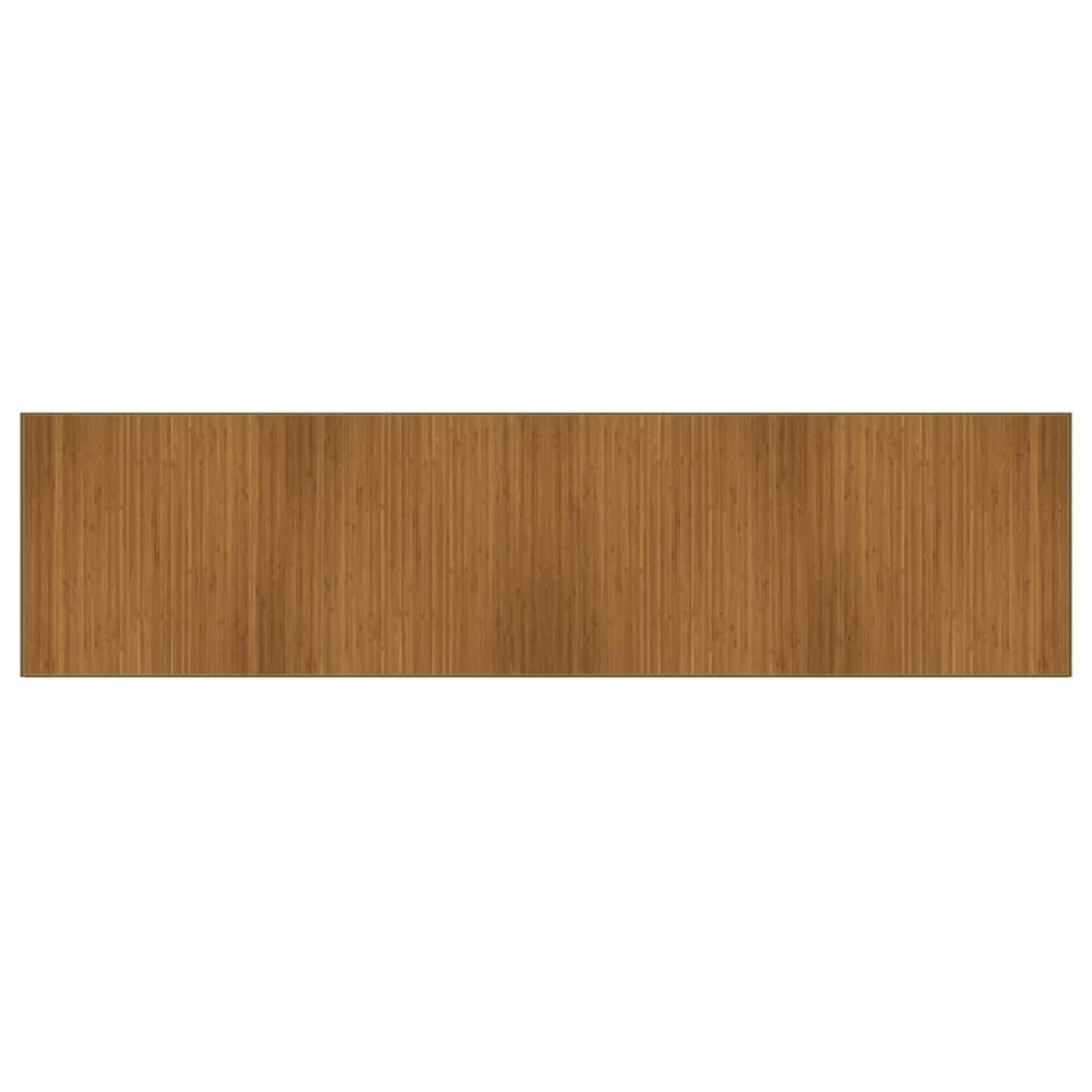 Tapis rectangulaire marron 100x400 cm bambou