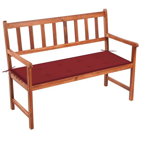 Banc de jardin avec coussin 120 cm bois d'acacia massif
