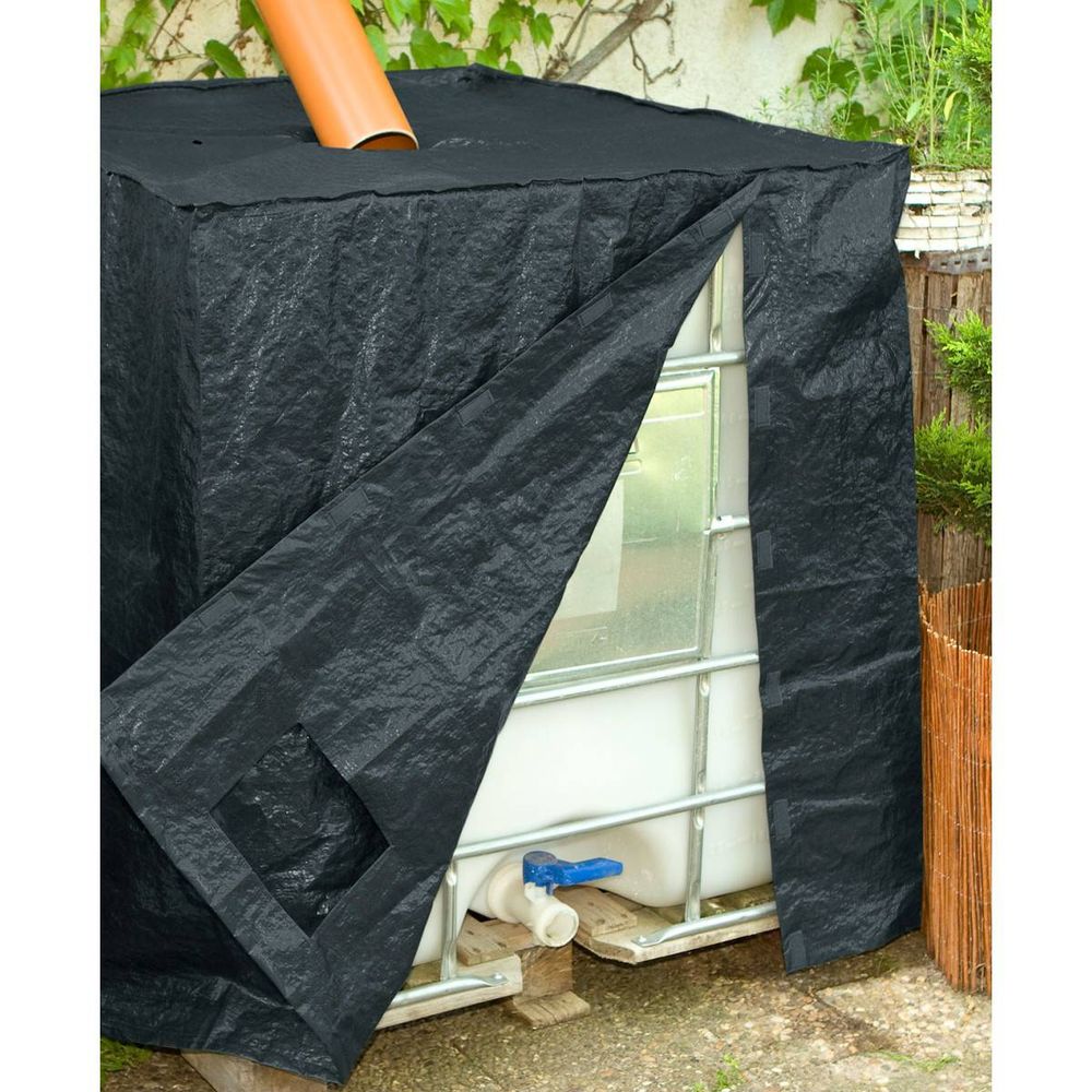 Bache Pour Cuve IBC 1000L, Bâche Recuperateur D Eau De Pluie Avec Film Transparent Anti Uv Anti Poussiere Bache Couvercle Housse De Protection Cuve Noir 116 X 100 X 120 Cm 92961427