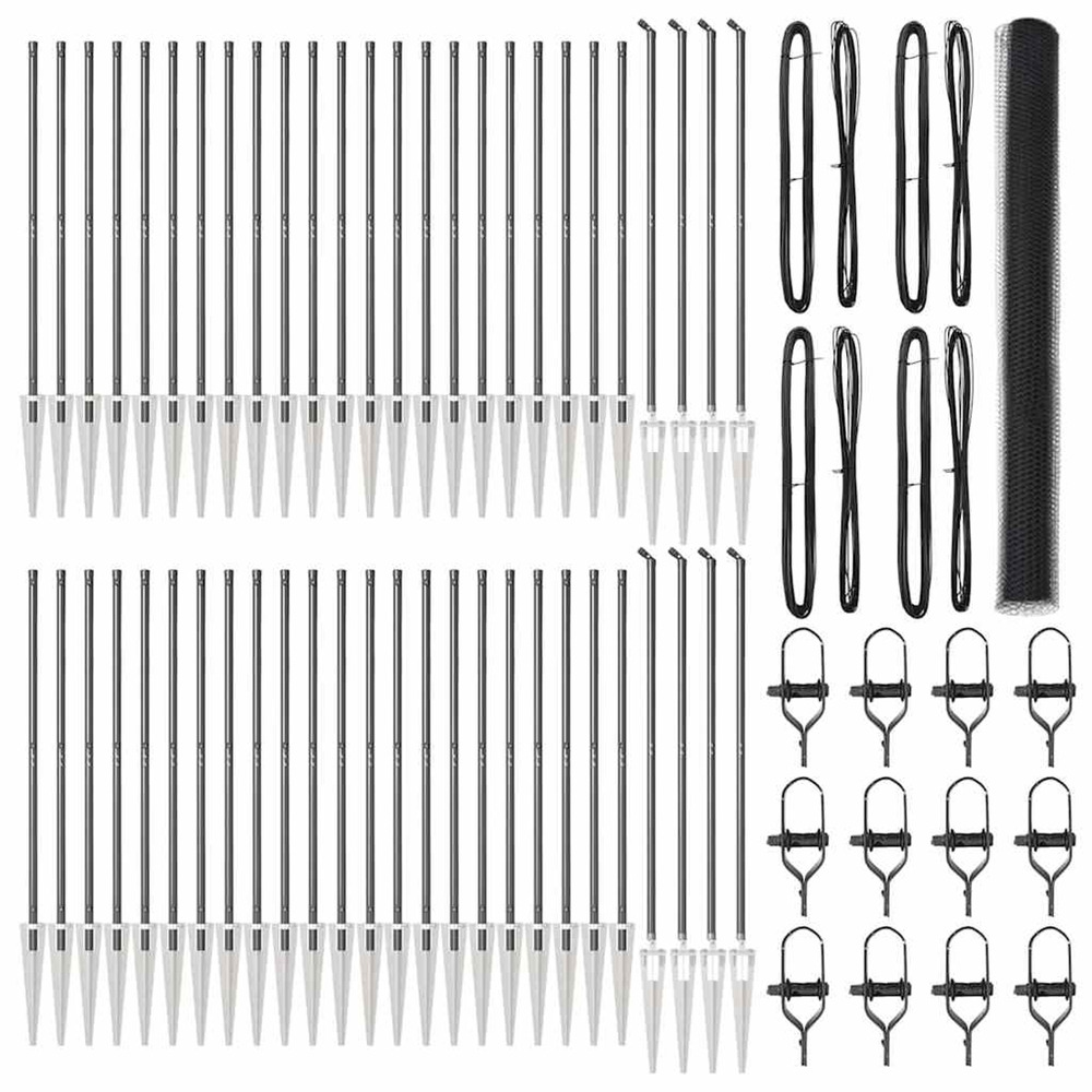 Poteau de clôture. Gris 100 x 1,6 m (treillis de 25 mm)