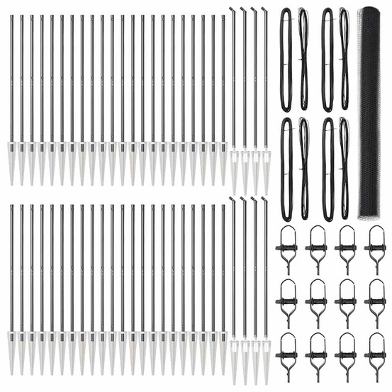 Clôture avec poteaux gris 1.6 x 100 m acier recouvert de pvc