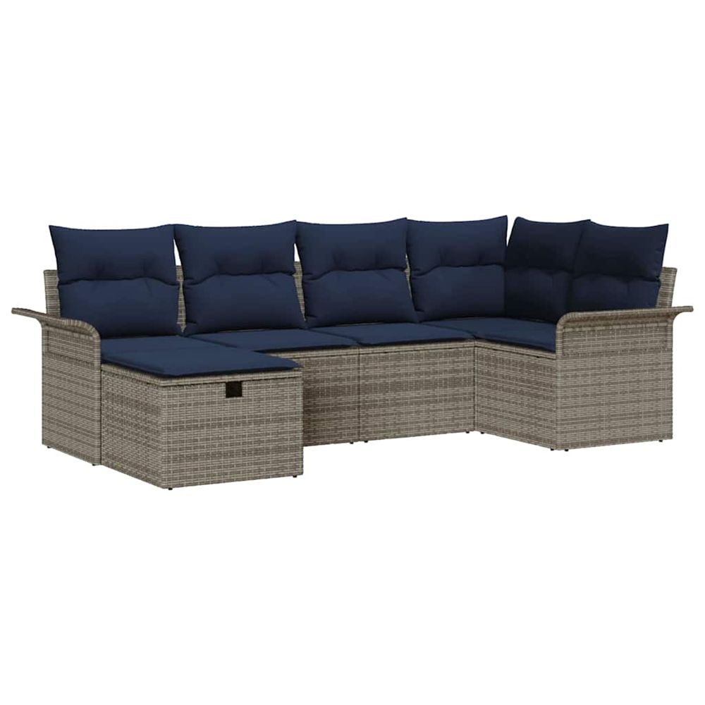 Ensemble de canapé de jardin 6 pc poly rotin