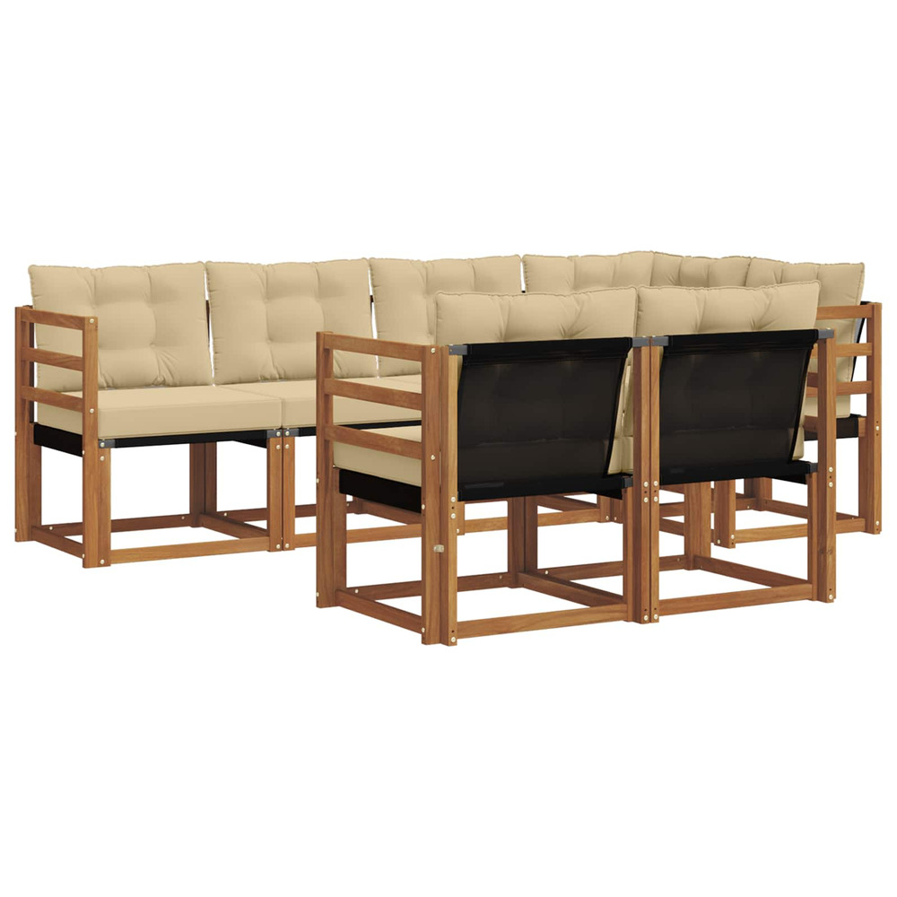 Ensemble de canapés d'extérieur 7 pcs naturel et beige