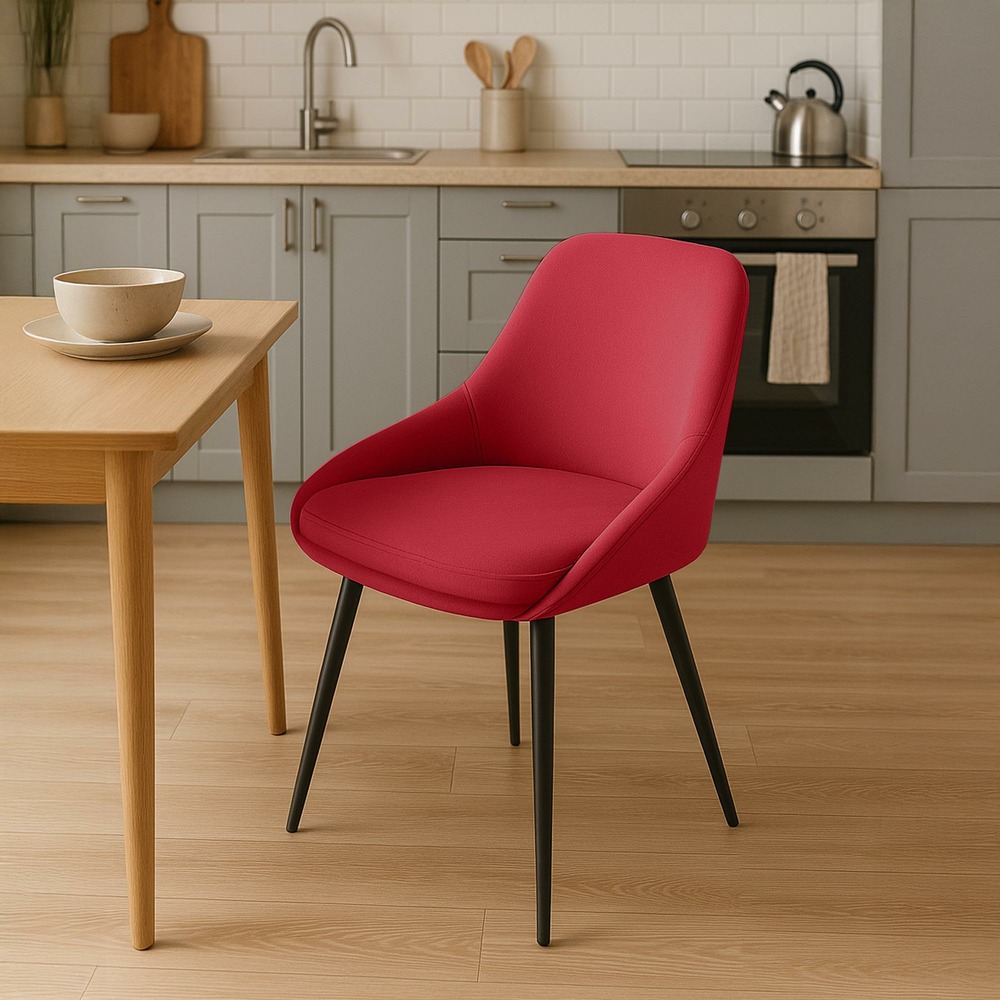 Chaise de salle à manger elmira en velours noir