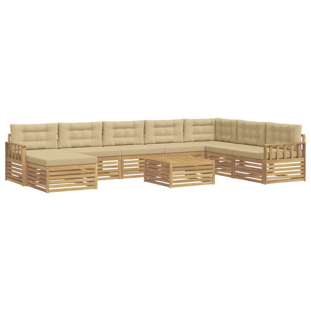 Ensemble de canapés d'extérieur 9 pc blanc et beige
