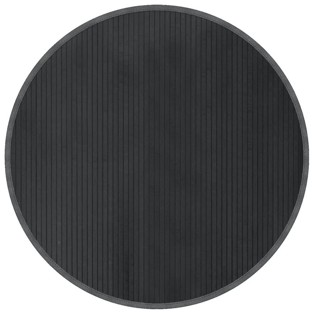 Tapis rond gris 100 cm bambou