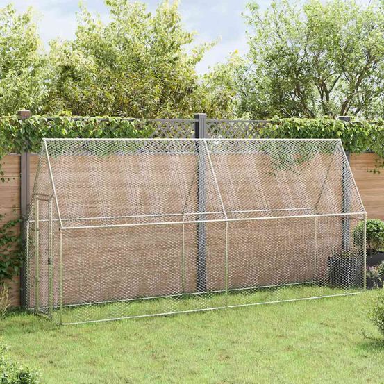 Poulailler xxl en acier galvanisé enclos extérieur volière 400x100x190 cm