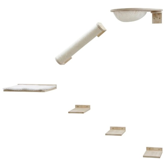 Mur d'escalade pour chats rocky 52x17x37 cm naturel et blanc