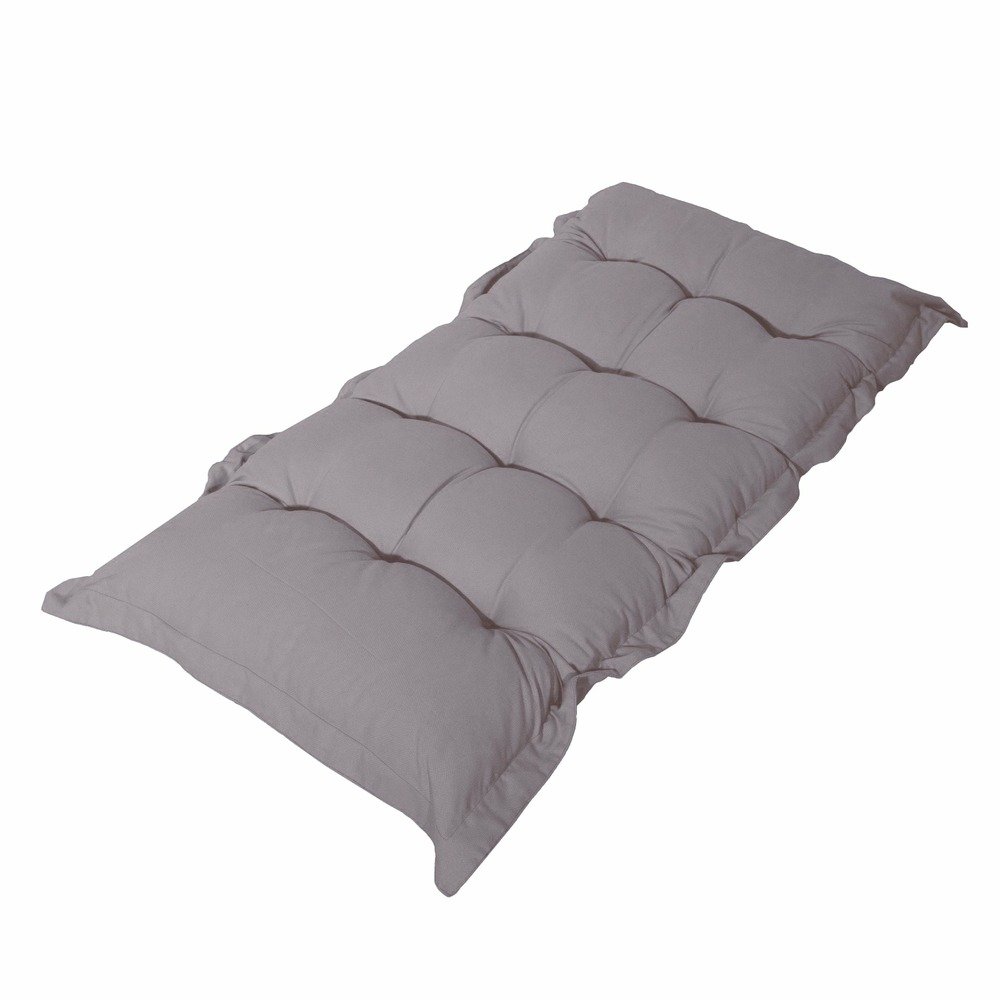 Coussin capitonné confort intérieur extérieur 120x60cm - gris galet