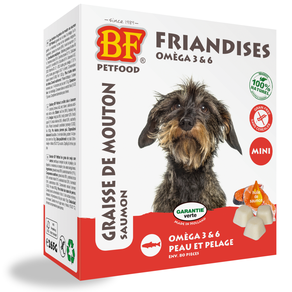 Bonbons graisse de mouton mini au saumon 265g/80p