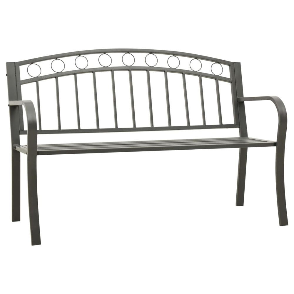Banc de jardin gris 120 cm acier