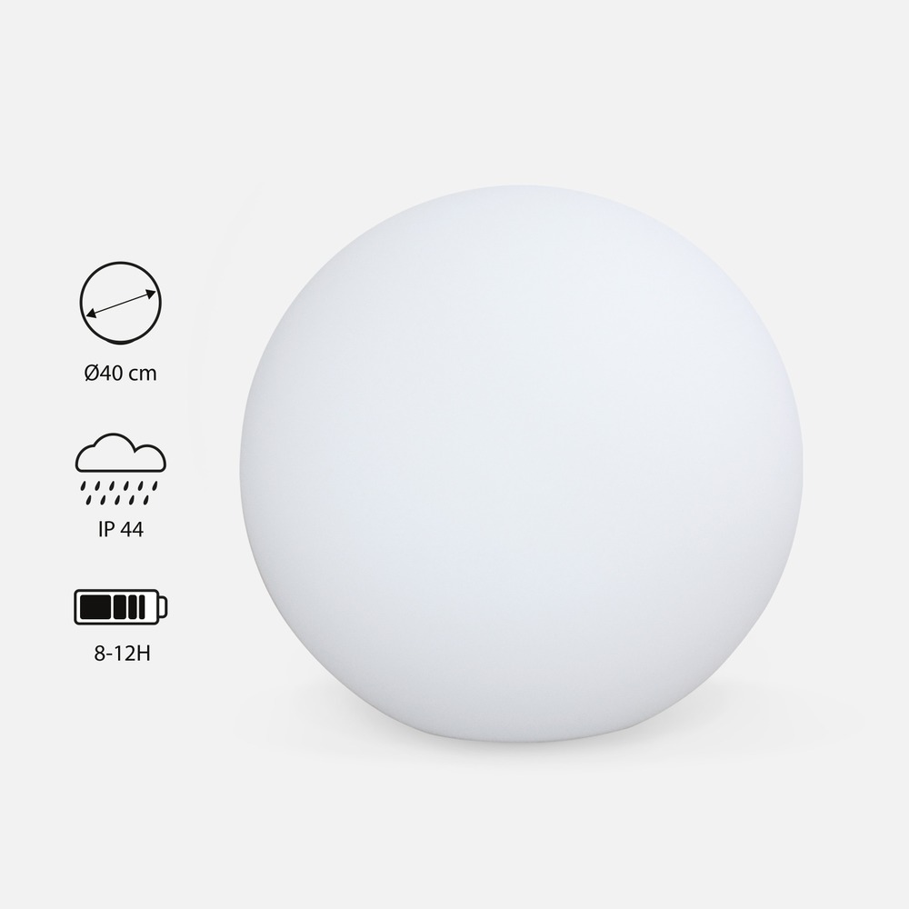 Boule led – sphère décorative lumineuse, blanc chaud, commande à distance