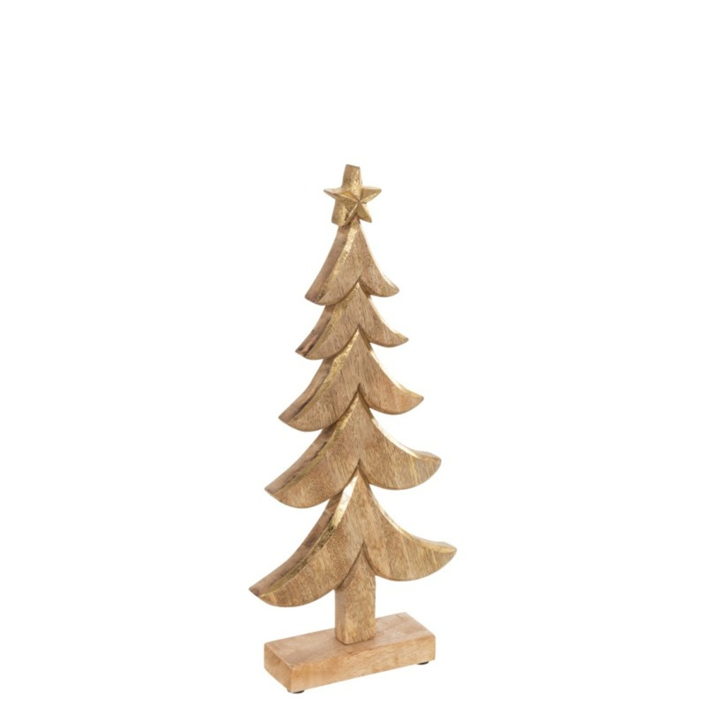 Sapin de noël en bois naturel 19x6x41 cm h41