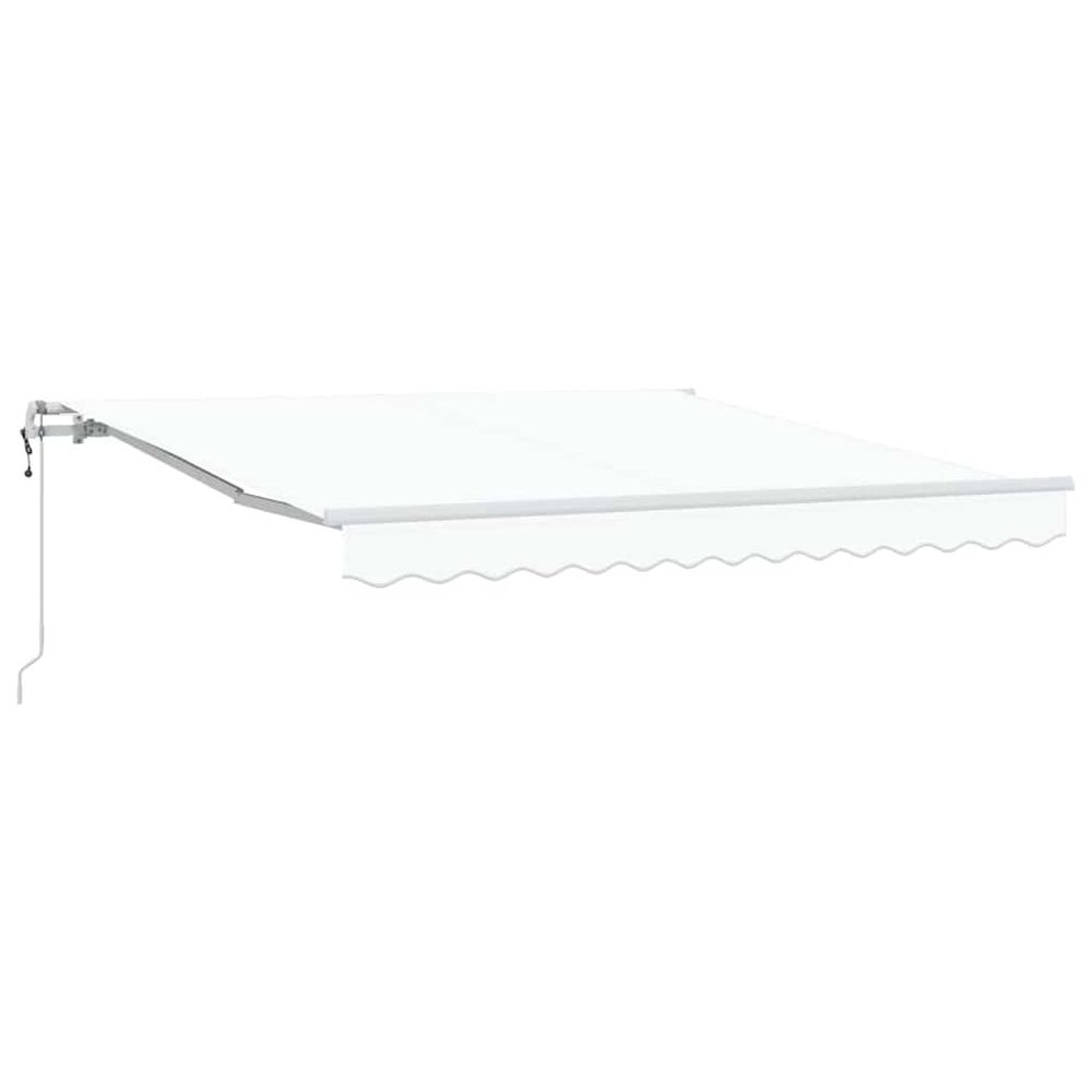 Auvent rétractable blanc 350 x 250 cm tissu et aluminium