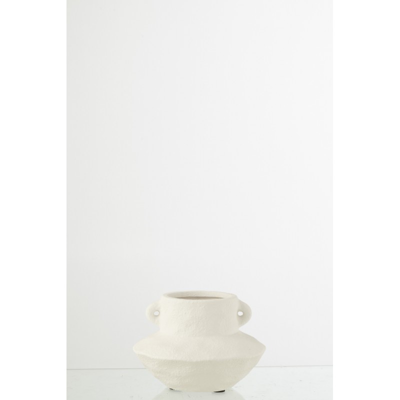 Vase en céramique blanc 20.5x20.5x14.5 cm