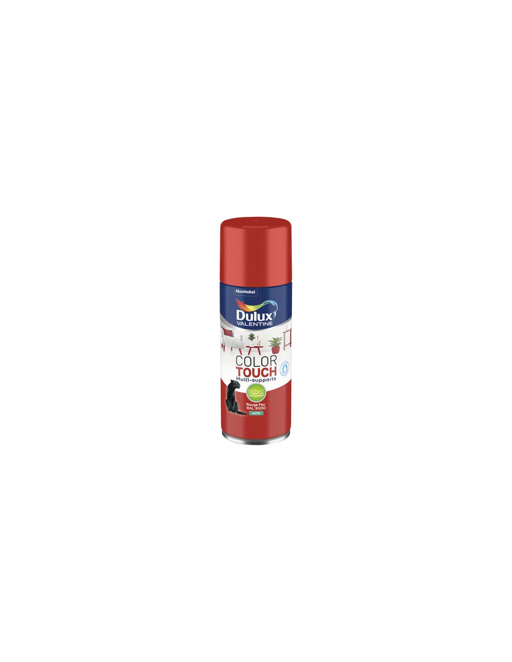 Aérosol color touch satin rouge feu 400ml - dulux valentine