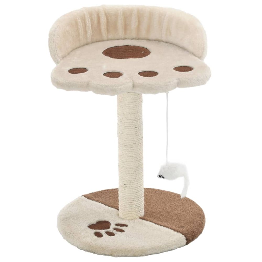 Arbre à chat avec griffoir en sisal Beige et Marron - 40 cm