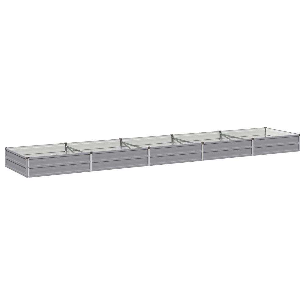 Jardin surélevé gris 400 x 80 x 24 cm acier laminé à froid