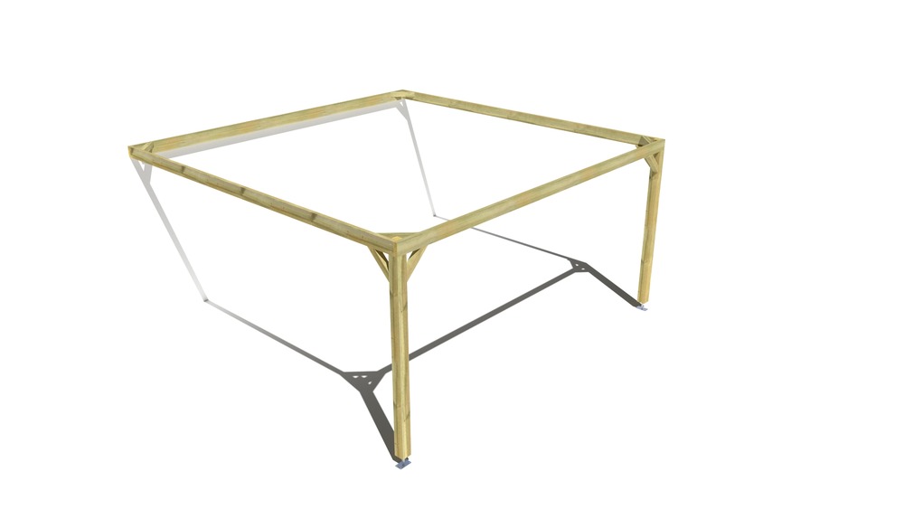 Pergola bois • 5m x 5m • adossée • cadre simple • livraison comprise