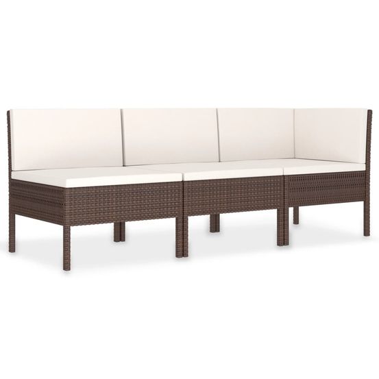Salon de jardin 3 pcs avec coussins