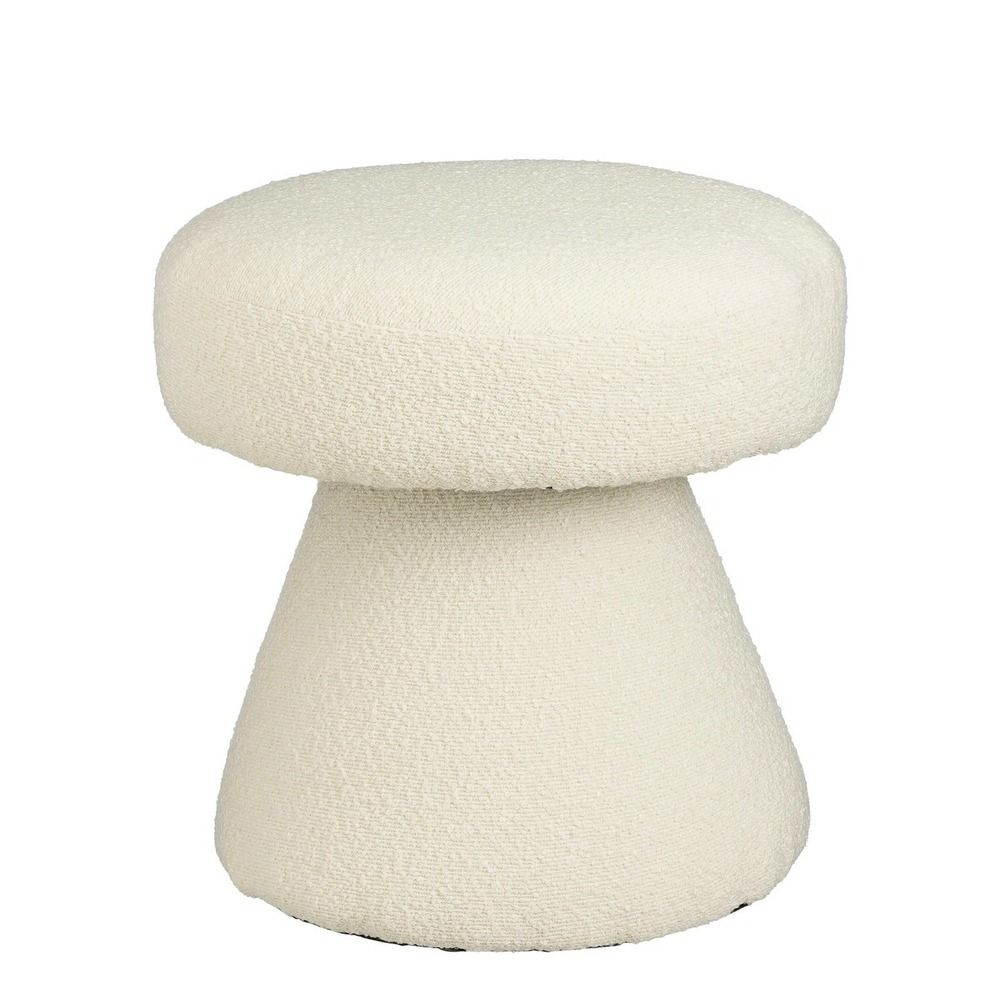 Mica decorations pouf - h46 x ø49 cm - blanc cassé