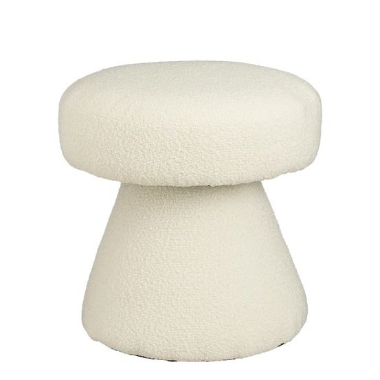 Mica decorations pouf - h46 x ø49 cm - blanc cassé
