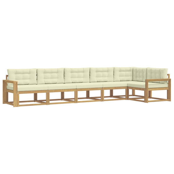 Ensemble de canapés d'extérieur 4 pcs blanc et crème polyester