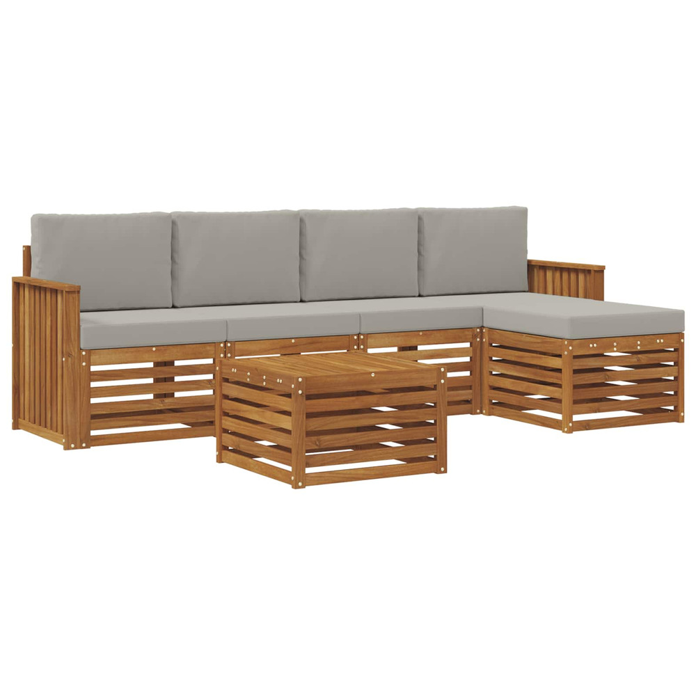 Ensembles de canapés avec coussin 6 pcs gris naturel et clair