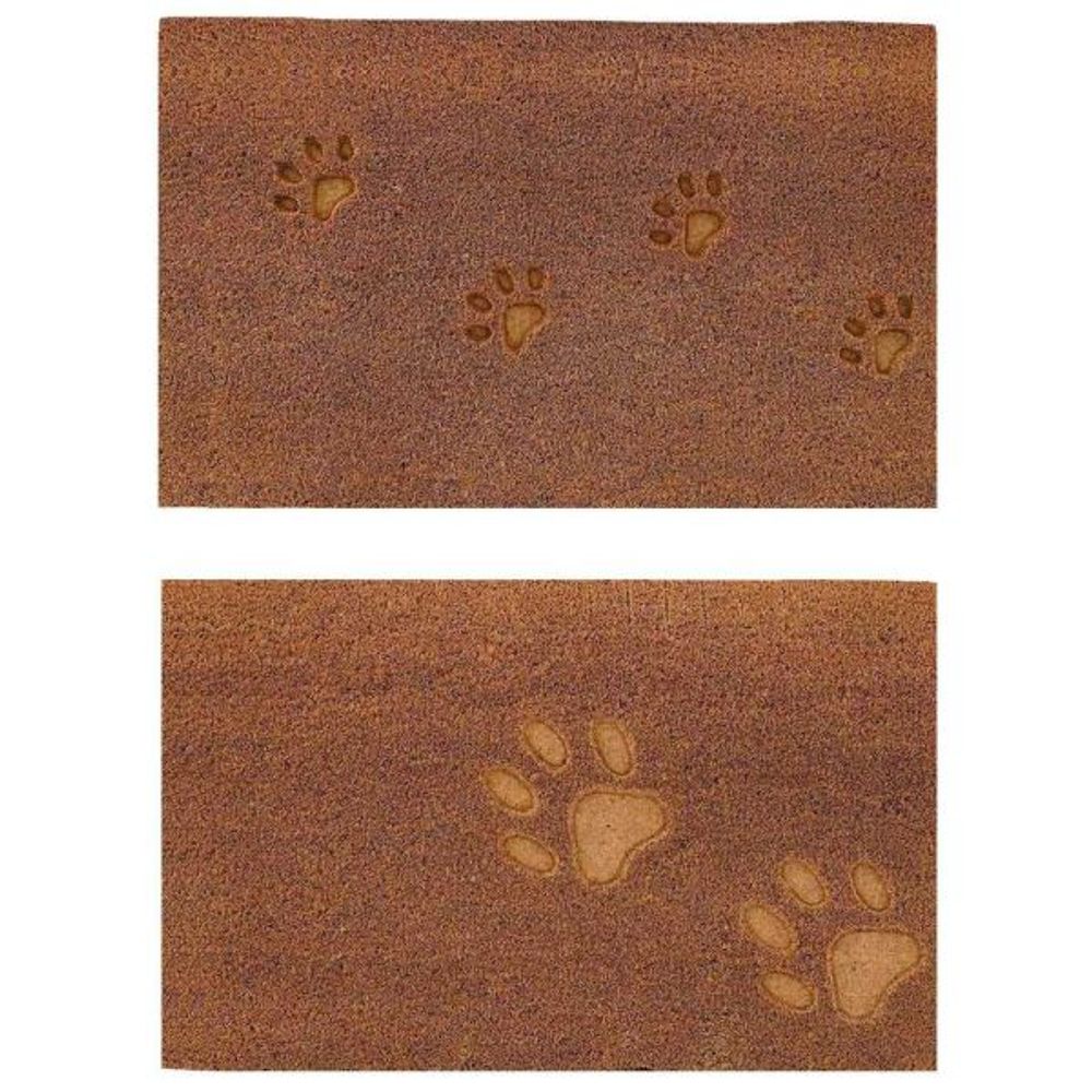 Paillasson en fibres de coco 60 x 40 cm paw (lot de 2)