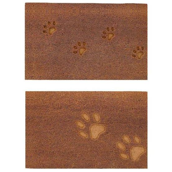 Paillasson en fibres de coco 60 x 40 cm paw (lot de 2)