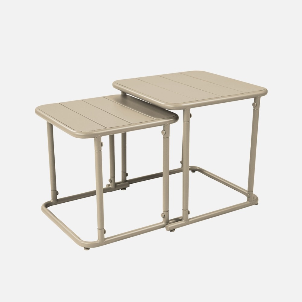 Table gigogne extérieure carrée en acier 45cm - amélia