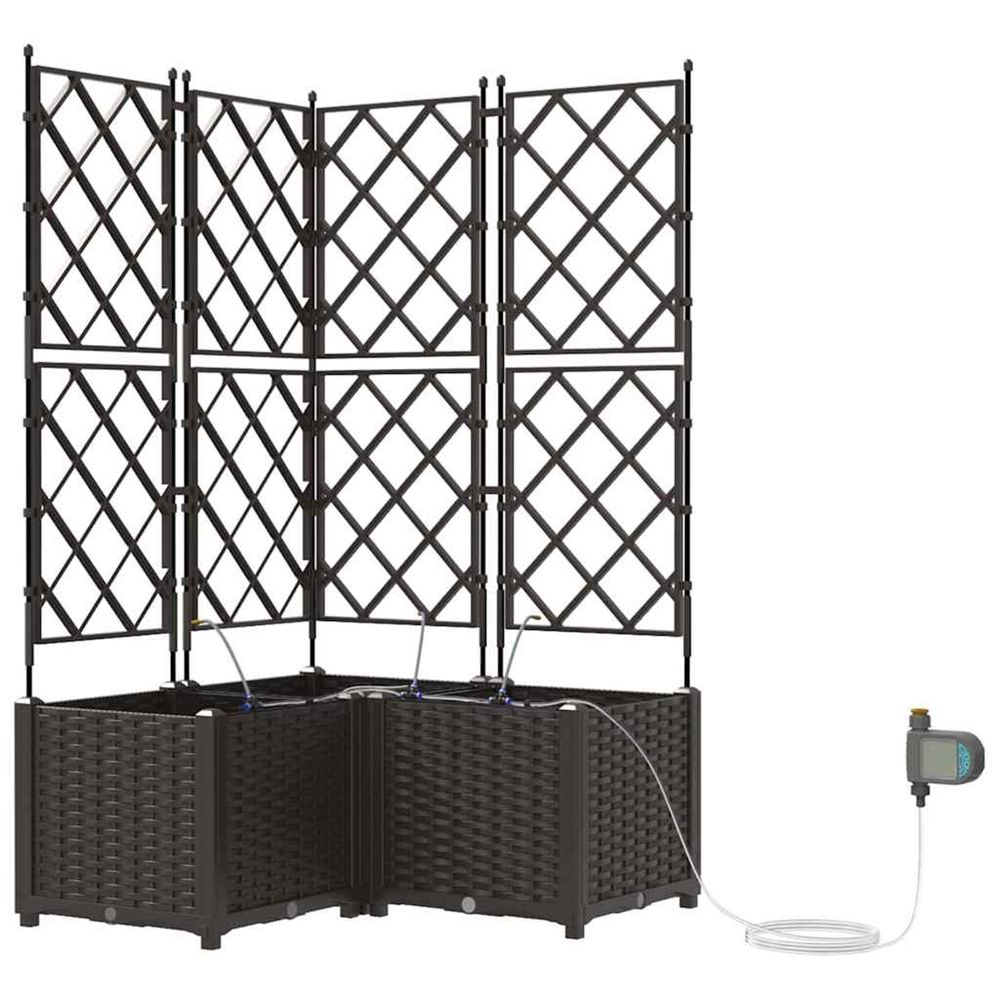 Cache-pot de jardin 3 pc marron 80 x 80 x 142 cm pp