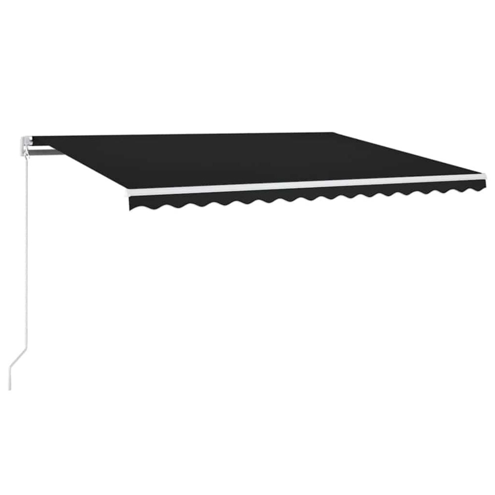 Auvent manuel rétractable avec led 400x300 cm anthracite