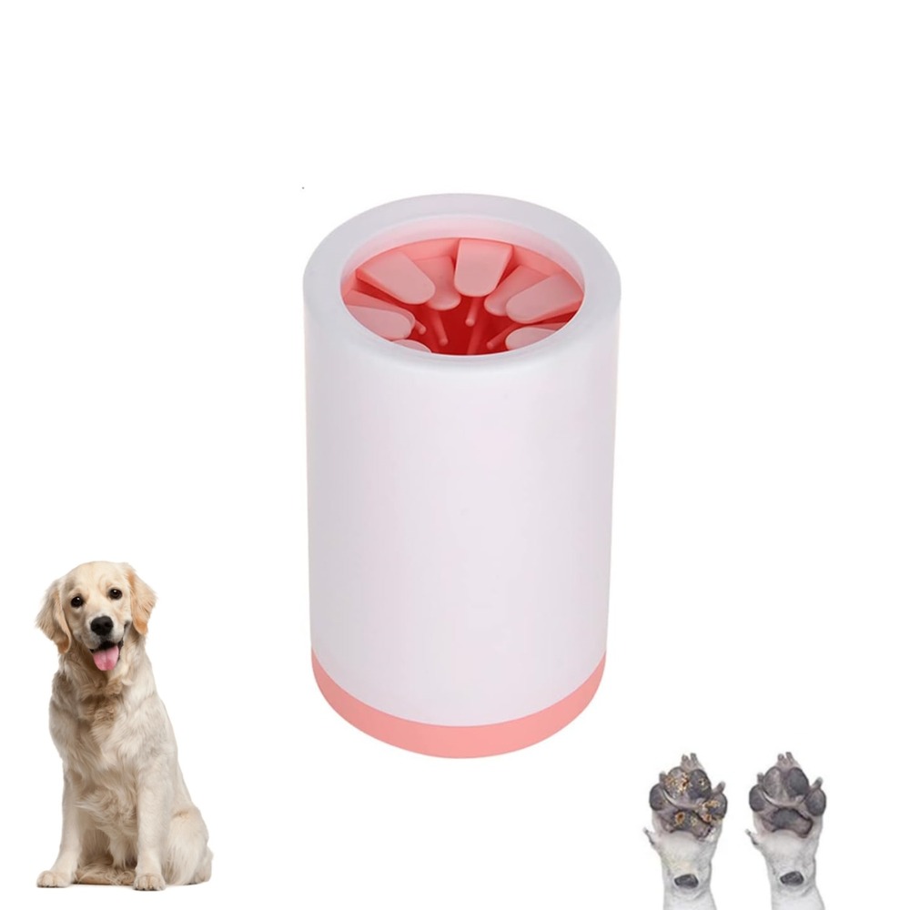 Lave-pattes pour chats/chiens - nettoyage rapide rose
