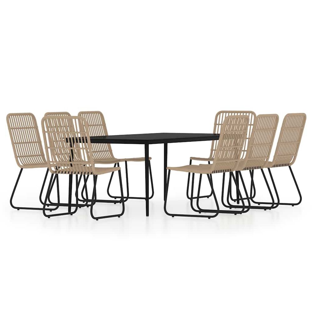Ensemble à manger de jardin 9 pcs chêne