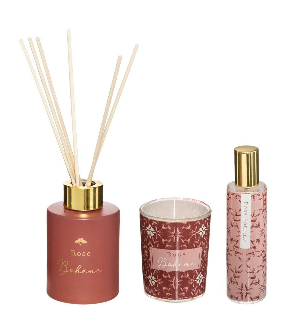 Coffret senteur gypsy diffuseur de parfum, bougie parfumée et spray