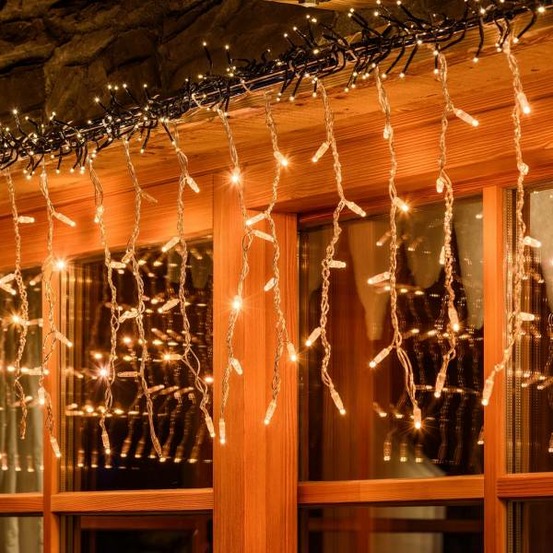 Rideau lumineux led hauteur 50cm x l3m 120 led blanc chaud prolongeable 24v professionnel lotti