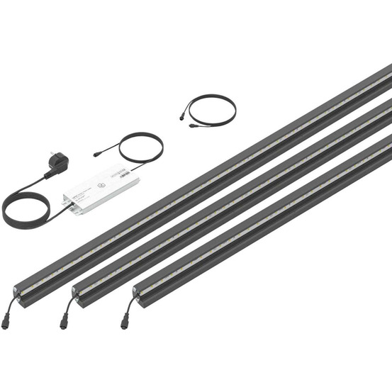 Set 3 barettes lumineuses transformateur et prolongateur pour clôture en métal e