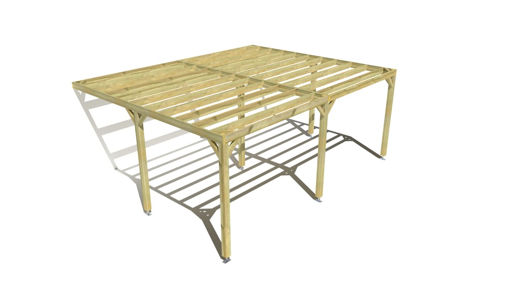 Pergola bois • 6m x 5m • adossée • sens largeur • livraison comprise