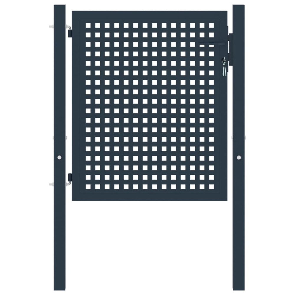 Portail de clôture anthracite 102x75 cm acier