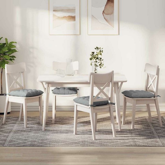 Coussins de siège 4 pcs gris clair 40 x 40 x 6 cm tissu