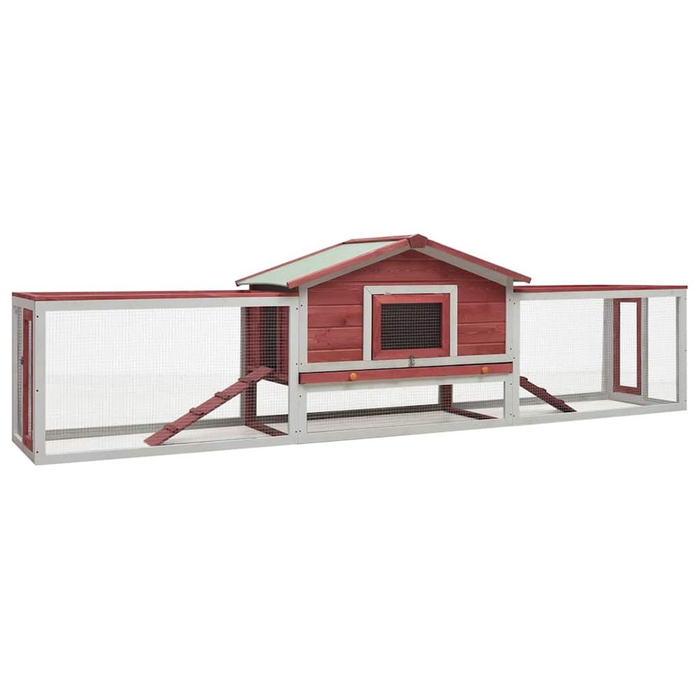 Clapier Rouge 303x60x86 cm Pin massif