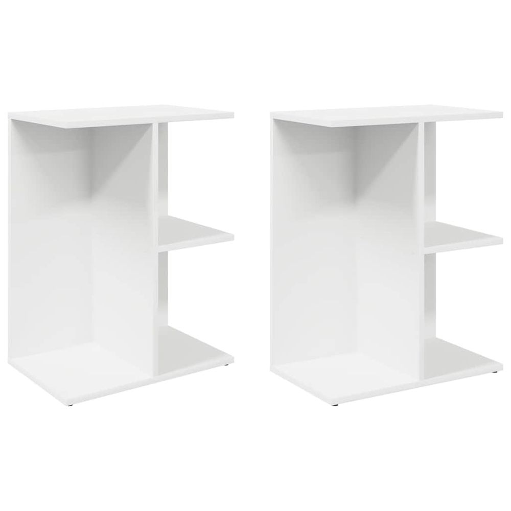 Tables de chevet 2 pcs blanc 46,5x29x61 cm bois d’ingénierie