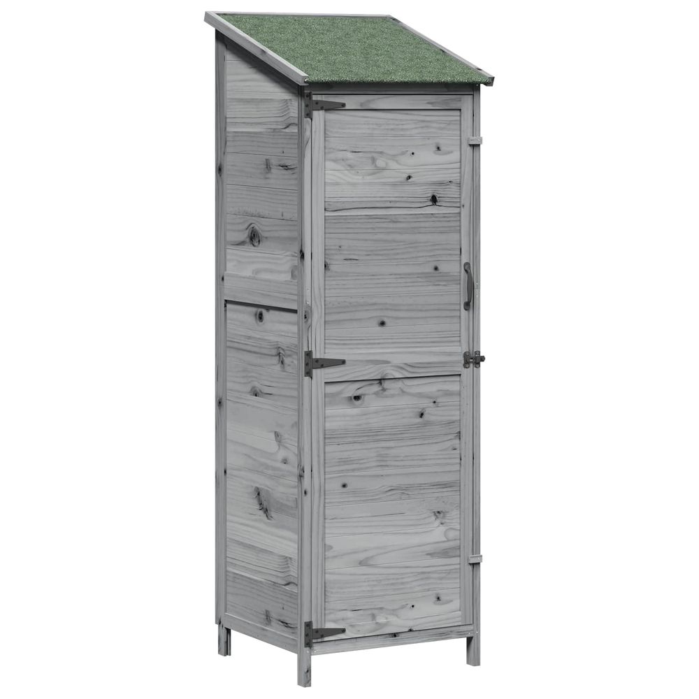 Abri de jardin gris 59,5 x 56 x 176,5 cm bois de sapin massif