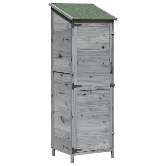 Abri de jardin gris 59,5 x 56 x 176,5 cm bois de sapin massif