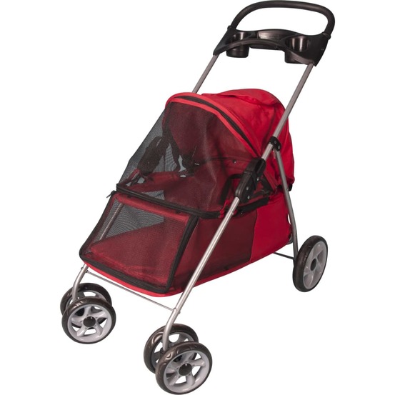 Poussette pour chien rouge 89x37x87 cm