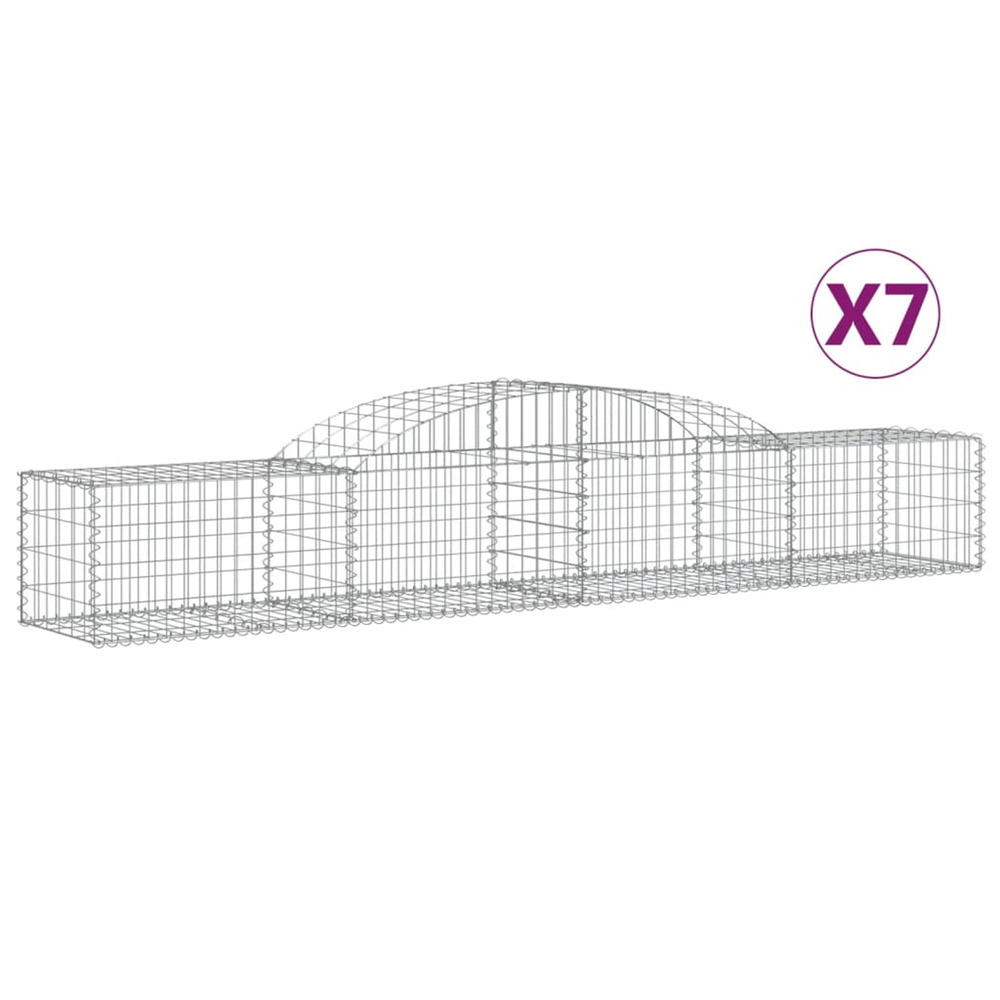 Paniers à gabions arqués 7 pcs 300x50x40/60 cm fer galvanisé