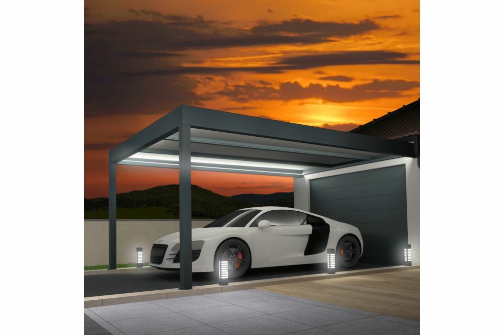 Carport isotoit® modern gris anthracite 5,02x3,00m + led