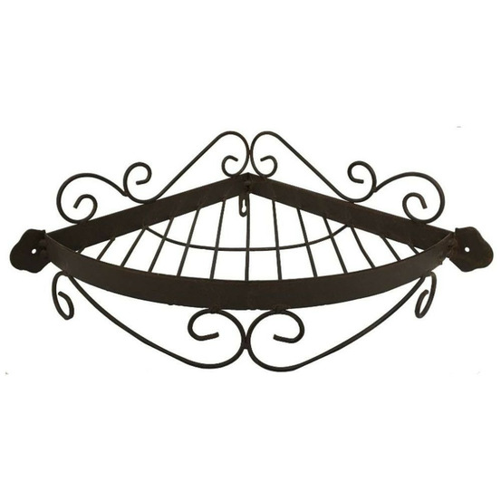 Étagère d'angle murale en métal marron 38 x 27 x 12cm