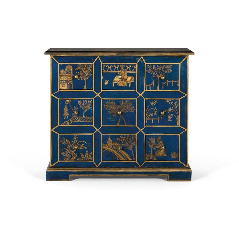 Commode bois bleu - elvira décoration d'autrefois